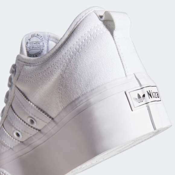 Adidas Nizza Platform Low Womens Casual Shoes Triple White FV5322 NEW Multi Sz - Picture 9 of 10